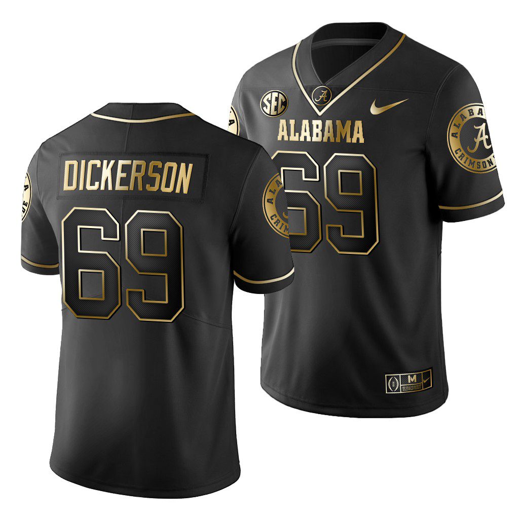 Men's Alabama Crimson Tide Landon Dickerson #69 Black Golden Edition 2019 Limited NCAA College Football Jersey